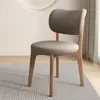 Silla de comedor de madera maciza estilo nórdico italiano, para uso doméstico, silla con respaldo de cojín suave de lujo ligero, mesa y silla de comedor modernas minimalistas, silla para apartamento pequeño