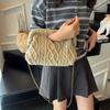 Bolsas de Tricô de Lã de Nicho para Outono e Inverno para Mulheres, Nova Bolsa Versátil Transversal com Corrente para Ombro e Axila, Bolsa de Mão com Fecho
