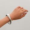 Pulseras Populares Transfronterizas Europeas y Americanas Ins Normcore Pulseras con Patrón de Onda Asimétrico Pulseras Metálicas Brillantes Joyería para Mujer