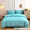 Funda de almohada con bolsillo, funda nórdica de tela cepillada de color liso, juego de tres piezas transfronterizo, funda nórdica de plumón, ropa de cama textil para el hogar de fibra ultrafina