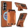 Aplicável para Samsung Z Fold 8 Ultra Capa Magnética Dois em Um para Celular Fold7 Porta-Cartões Carregamento Sem Fio Capa de Couro