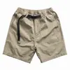 Pantalones cortos de trabajo de estilo japonés de verano para hombre, pantalones holgados y recortados, pantalones deportivos casuales versátiles con hebilla y cinturón, ropa exterior, pantalones de moda de talla media.