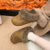 Pantuflas de Piel para Mujer de Invierno, Para Usar al Aire Libre, Suela Gruesa, Forradas de Felpa, Zapatos Calientes, Nuevas Medias Pantuflas Birkenstock 2026 Pantuflas de Algodón Slip-on
