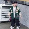 Casacos de Outono para Meninos 2026 Novo Estilo de Outono Jaqueta de Baseball Estilosa para Crianças Jaqueta de Rua Estilo Coreano para Bebê