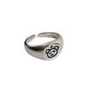 Anillo Abierto de Flor Geométrica de Aguamarina de Plata de Ley 925 Coreano para Dedo Índice de Mujer Estilo Ins de Nicho Combinación Fría