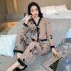 Pijama para Mulheres Primavera e Outono 2025 Roupas de Casa Pijama com Decote em V Calça de Manga Comprida para Mulheres Conjunto de Roupa de Casa Pode Ser Usado Fora