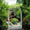 Suporte de Flores em Arco de Ferro Forjado, Treliça em Arco para Rosas Trepadeiras para Jardim Externo, Pátio, Vila com Porta, Treliça para Clematis Trepadeira