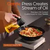 Rociador de Aceite de Oliva de Vidrio de 470ml para Cocinar con Pegatinas, Botella Pulverizadora Premium de Grado Alimenticio con Control de Porciones para Ensalada, Freír, BBQ