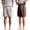 Verano Nuevo Estilo Hombres Artístico Gama Alta Casual Moda Versátil Simple Color Sólido Cómodos Shorts de Cinco Puntos