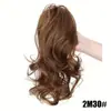 Extension de Cabello Coleta con Clip Cola de Caballo Alta Cabello Humano Realista Rizos en Cascada Mezcla Natural Peluca Se Puede Peinar en Cola de Caballo Transfronterizo