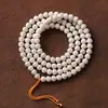 Pulsera de Perlas de Melocotón del Amor Longqi de Hainan, Calabaza de Jade Blanco, Perlas Largas de Múltiples Jades, Cuentas de Oración Estilo Antiguo en Forma de Barril para Meditación Manual