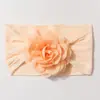 Nova Faixa de Cabeça Elástica Jacquard Europeia e Americana para Bebê Laço de Cabelo Fofo de Cor Pura Florzinha para Crianças Acessórios Finos para Bebê Quatro Estações