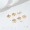 Cuentas Espaciadoras de Trébol de Cuatro Hojas con Forma de Rombo de Circonita Colorida Incrustada, Chapado en Oro de 14K que Conserva el Color, Cuentas con Agujero Pasante, Accesorios para Pulseras y Collares DIY