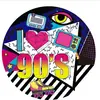 Amazon Nuevo Producto Tema de los 90 Fiesta de Cumpleaños Suministros Desechables Set Estilo Retro Retro al Aire Libre