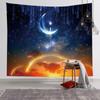 Ins Elegante Sencillo Cielo Estrellado Luna Tapiz Decorativo Renovación de Habitación Tela de Pared Tela de Fondo Exportación Más Vendido Digital