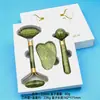 Set de Herramientas de Belleza Rodillo de Jade de Cuarzo Rosa Natural Transfronterizo para Masaje Gua Sha de Cuerpo Completo, Masaje Facial y Herramienta de Gua Sha para la Espalda