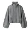 Roupas femininas europeias e americanas transfronteiriças, best-seller do AliExpress, jaqueta aviador plissada casual da moda estilo francês