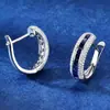 Pendientes de Zirconia Elegantes y Exquisitos de Cao Shi, Pendientes de Imitación de Zafiro de Alta Gama con Sentido del Diseño, Accesorios Clásicos para el Día a Día y las Vacaciones