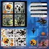 Adesivos Estáticos de Feliz Halloween Transfronteiriços Silhueta Lua Bruxa Árvore Morta Espantalho Adesivos de Janela