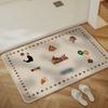 Alfombra de Piso Antideslizante para Baño de Perro Salchicha Alfombrilla para Pies Absorbente de Agua de Secado Rápido para Baño Alfombra de Piso de Lino Especial para Inodoro Resistente a Manchas y al Desgaste