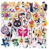 Estilo Ins 50 Adesivos Sailor Moon Desenho Animado Água Gelo Lua Adesivos Fofos Periférico Caderno Adesivos para Celular