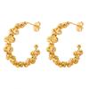 Elegantes pendientes franceses tejidos con cuentas para mujer, estilo frío, de cobre, chapados en oro, en forma de C.