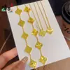 Nova Pulseira de Trevo de Cinco Folhas em Favo de Mel, Colar de Trevo de Quatro Folhas de Luxo Banhado a Ouro, Joias da Moda Atacado do Fabricante