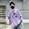 Roupas de Outono para Meninos Camada Base 100% Algodão Puro 2026 Novo Estilo Camiseta de Manga Longa Infantil Primavera e Outono Solta Confortável Menino
