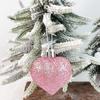 Bola de amor transfronteriza LT, 36 piezas, ideal para San Valentín, boda, chapado en oro, bola de corazón de melocotón con purpurina, colgante, bola de Navidad, decoración