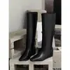 Coleção Outono 2026: Botas Longas Elegantes de Bico Quadrado Emagrecedoras, Botas de Cano Alto Estilo Cavaleiro e Botas Longas com Salto Plataforma Aumentador de Altura para Mulheres