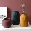 Decoración de Jarrón Color Morandi Creativo Nórdico Sala de Estar Cerámica Jarrón para Flores Secas Decoración Lujo Ligero Girasol