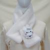Bufanda Estilo Nuevo 2024 para Mujer Imitación Piel de Conejo Rex Felpa Manga para Cuello Otoño e Invierno Color Sólido Gruesa Cálida Cruz Cuello de Lana Bufanda