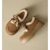 Zapatos Casuales de Algodón Estilo Bosque con Cordones Novedad Otoño e Invierno 2025 Moda Retro Versátiles Cómodos Cálidos Forrados de Felpa Zapatos de Algodón Estilo Birkenstock