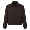Ropa de Hombre ARES Silueta Desestructurada Cleanfit Chaqueta con Cuello de Solapa Hombro Ancho Recto Corto Botón Turquesa Vintage Abrigo de Otoño para Hombre