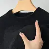 Suéter Bordado Grueso Cálido de Chenilla con Felpa Plus, Otoño e Invierno 2025, Cuello Redondo, Jersey, Suéter de Punto para Hombre, Camiseta Básica
