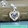 Pendientes de plata de ley S925 con forma de corazón y hojas de mil colores con colgante de circonita, ideales para el comercio exterior de AliExpress.