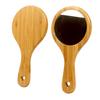 Espejo de maquillaje de mano para salón de belleza, espejo de belleza de madera, espejo de tocador portátil con asa, espejo redondo pequeño para baño doméstico.