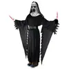 Fantasia de Freira Exorcista Capa Máscara Baile de Máscaras Filme Rosto Fantasma Adorno de Cabeça Adereços para Festa de Halloween