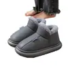Sapatos de Algodão Masculinos Outono e Inverno Novos Casa Interior Sola Grossa Forrados com Lã Quente PU Impermeável Bolsa no Calcanhar Pantufas de Algodão para Mulheres Usarem Fora