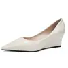 Zapatos Planos de Tacón Cuña Puntiagudos de Charol para Mujer Versátiles para el Trabajo Tacones de Cuña Cómodos para Mujer Tacones Altos de Corte Bajo Zapatos para Aumentar la Altura Interior para Mujer