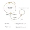 Elegante pulsera y anillo de trébol de cuatro hojas con diamantes estilo francés, exquisito accesorio de mano versátil y elegante para mujer