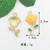 Folhas verdes gota óleo liga jóias acessórios trevo de quatro folhas rosa diy pulseira colar chaveiro pequeno pingente