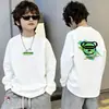 Camiseta Esportiva Manga Longa Estilo Coreano para Meninos Outono Inicial 2026 Nova Infantil Adolescente Algodão Puro Solta Casual Top Tendência