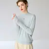 Suéter de punto de cachemir 100% puro, estilo nuevo, primera línea, listo para usar, cuello semi-alto, tejido sin costuras, versátil