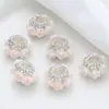 Cuentas Espaciadoras Flor de Rosa Degradada de Nuevo Producto Transfronterizo Incrustadas con Cadena de Diamantes de Pedrería Accesorios para Cadena de Teléfono Móvil DIY Cadena de Llaves Cadena de Bolsa Venta al por Mayor