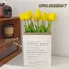 Tulipán Mini al por Mayor Decoración del Hogar Ramo Artificial de PU Planta de Simulación de Mano Boda Flor Falsa Accesorios de Paisajismo