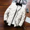 Nueva Chaqueta de Plumón para Hombre Cuello de Béisbol Cárdigan Esponjoso Superior Chaqueta de Plumón de Pato Gris Chaqueta de Invierno Casual para Hombre Hombres