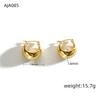 Venta Caliente Pendientes de Acero Inoxidable Huecos Ovalados de Guisante Grueso para Mujer Moda Lujo Ligero Pendientes de Alto Sentido Pendientes