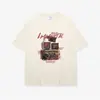 Camiseta de Verano Pesada Marca Americana de Moda Tendencia Retro Algodón Puro Streetwear Manga Corta Diseño para Hombre Holgada Top de Media Manga