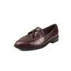 Mocasines con Flecos para Mujer Zapatos Pequeños de Cuero Otoño e Invierno Nuevos de Cuero Genuino Punta Redonda Tacón Bajo Estilo Británico Retro Boca Profunda Planos Zapatos para Mujer